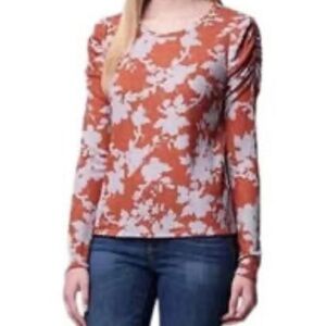 Simply Vera Vera wang rust lavender ruched sleeve long top size XL